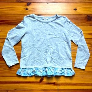 Vineyard Vines Gray Sweater with Ruffle, EUC, M